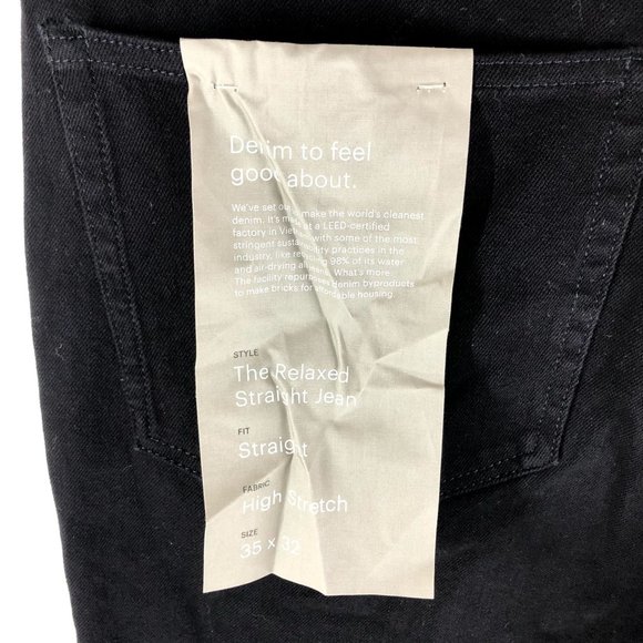 Everlane Mens The Relaxed Straight Jean High Stretch Black 35x32 - Picture 5 of 7